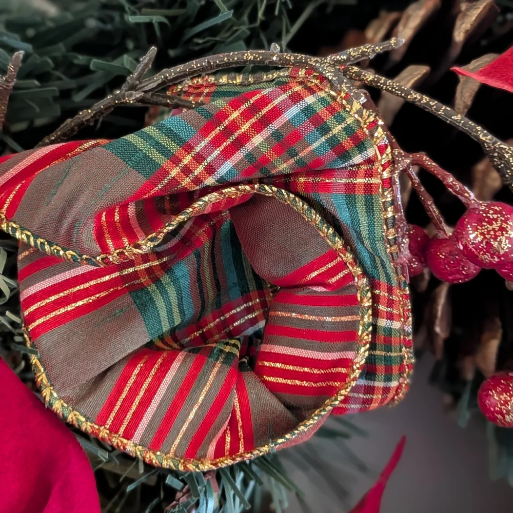 Festive Red and Gold Holiday Wreath